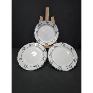 3-ONEIDA Crown Rego Appliance fine porcelain china White/black Vintage -Salad